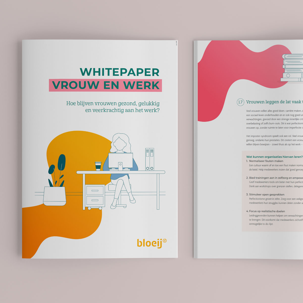 Whitepaper vrouw en werk door Bloeij, geschreven door Club Copy